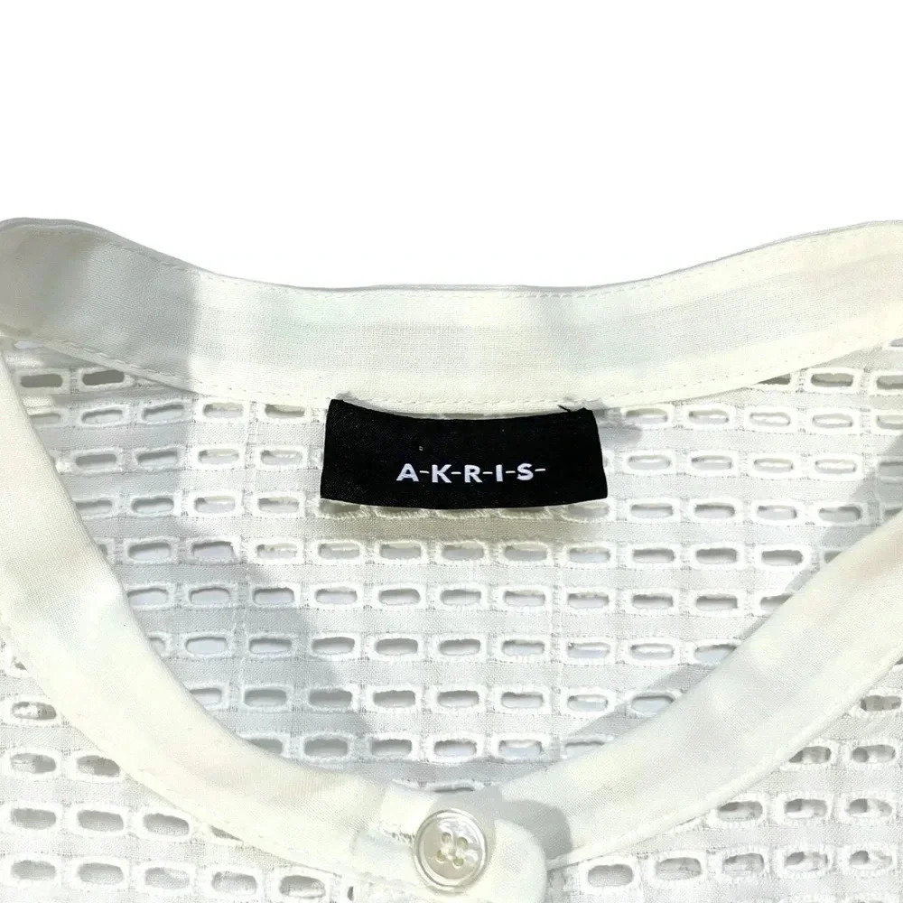 AKRIS White Cotton Broderie Anglaise Patchwork Tunic Size 6 NWOT - Picture 4 of 7